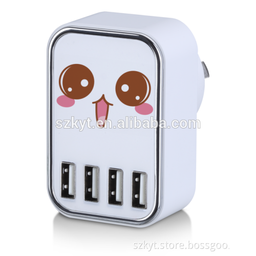 Mobile accessories 4 USB port wall charger, EU wall charger